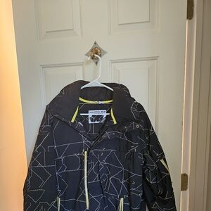 Salomon Geometric Black and Yellow Ski Jacket